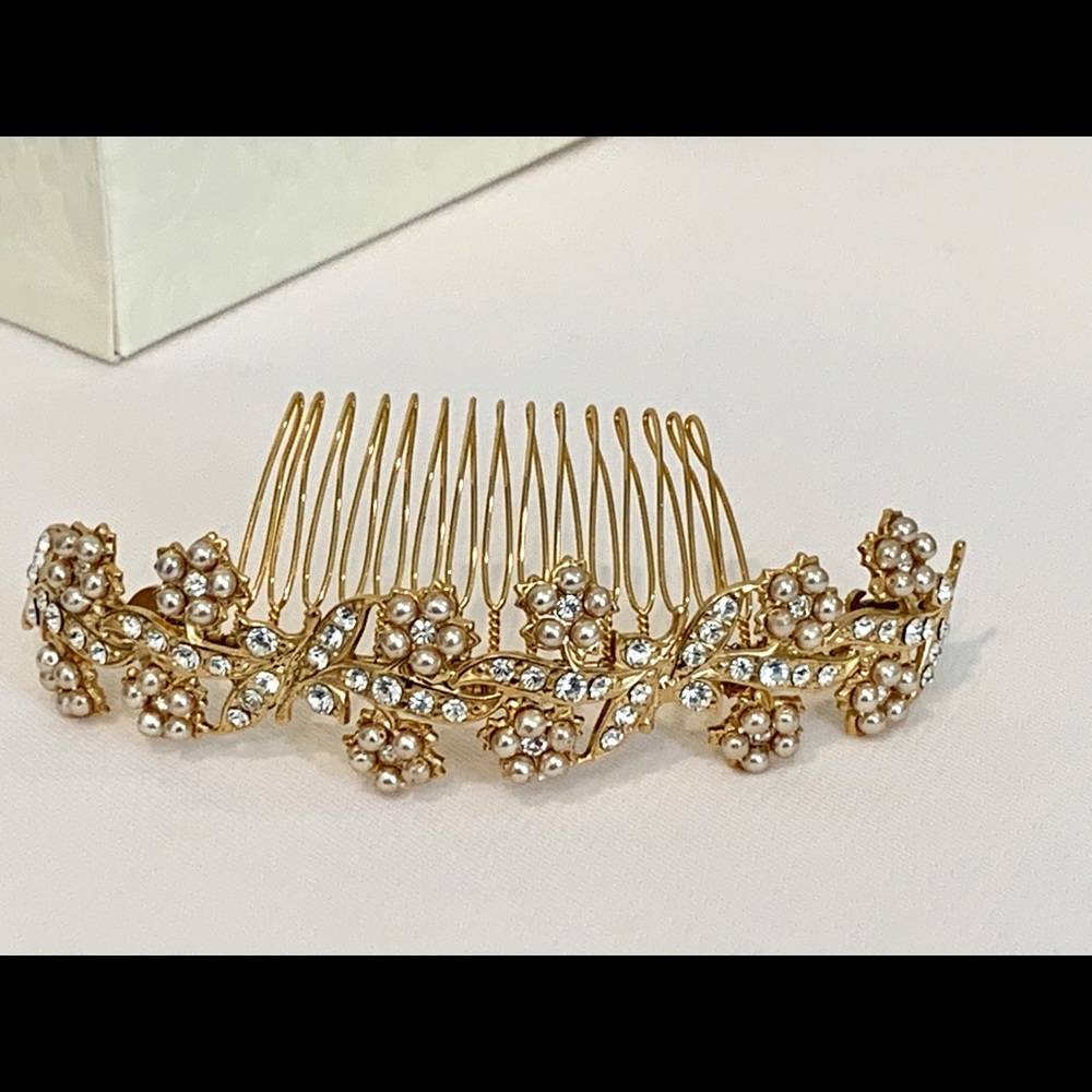 custom rhinestone pearl wedding hair accessory - Picture 10 of 15